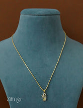ZR1011928-  Gold Tone AD Stone  Simple Necklace 2-Zilmor